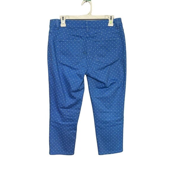 Talbots Signature Slim Crop Blue and White Polka Dots Pants Size 6P/28 - Picture 3 of 9